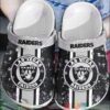 Nfl Las Vegas Raiders Black-White Crocband Crocs Clog Shoes