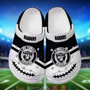 Nfl Las Vegas Raiders White-Black Crocband Crocs Clog Shoes