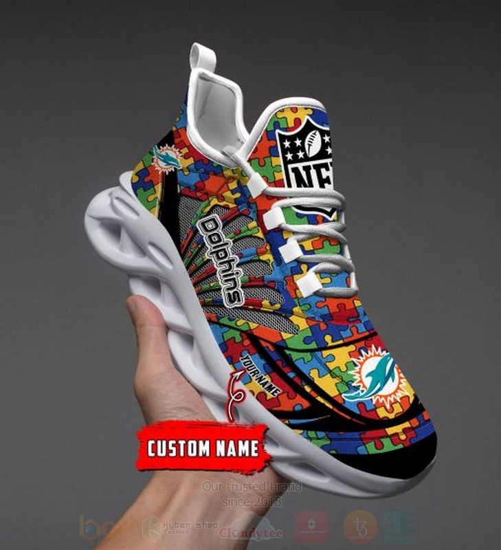 Nfl Miami Dolphins-Autism Personalized Clunky Max Soul Shoes Nfl Miami Dolphins-Autism Personalized Clunky Max Soul Shoes