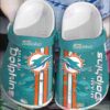 Nfl Miami Dolphins Blue Crocband Crocs Clog Shoes