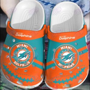 Nfl Miami Dolphins Blue-Orange Crocband Crocs Clog Shoes