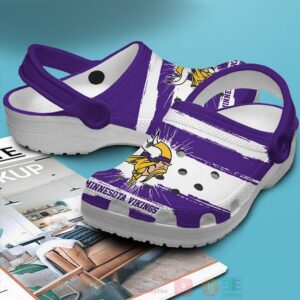 Nfl Minnesota Vikings Custom Name White-Purple Crocband Crocs Clog Shoes