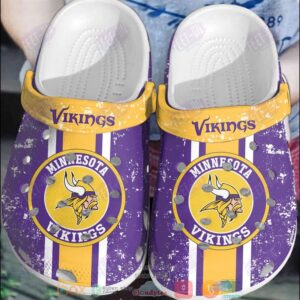 Nfl Minnesota Vikings White-Purple Crocband Crocs Clog Shoes
