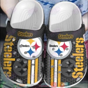 Nfl Pittsburgh Steelers Black Crocband Crocs Clog Shoes