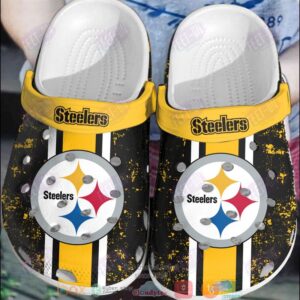 Nfl Pittsburgh Steelers Black-Yellow Crocband Crocs Clog Shoes