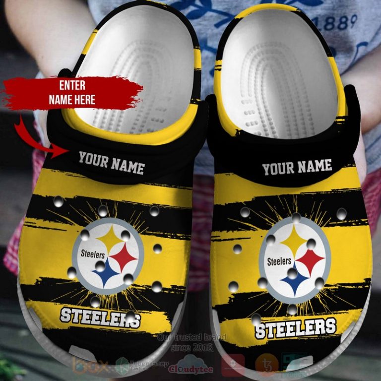 Nfl-Pittsburgh-Steelers-Custom-Name-Black-Yellow-Crocband-Crocs-Clog-Shoes-1