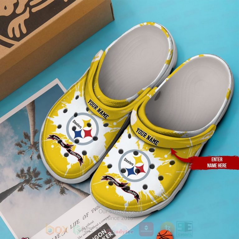 Nfl-Pittsburgh-Steelers-Custom-Name-White-Yellows-Crocband-Crocs-Clog-Shoes-2