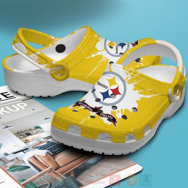 Nfl-Pittsburgh-Steelers-Custom-Name-White-Yellows-Crocband-Crocs-Clog-Shoes-3