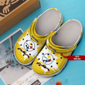 Nfl Pittsburgh Steelers Custom Name Yellow-White Crocband Crocs Clog Shoes