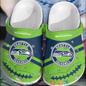 Nfl Seattle Seahawks Green-Navy Crocband Crocs Clog Shoes