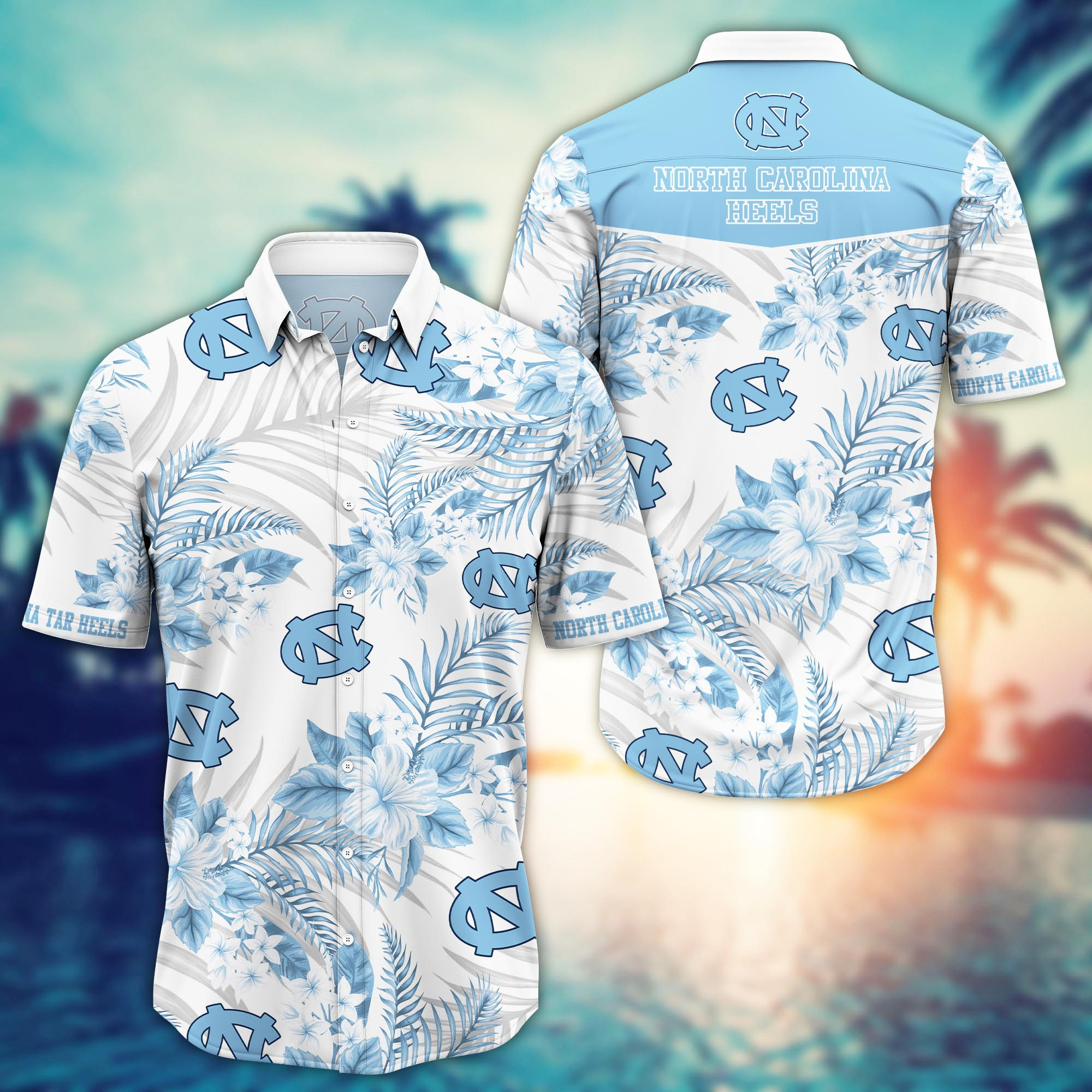 North Carolina Tar Heels Tropical Leaf Aloha Hawaiian Shirt North Carolina Tar Heels Tropical Leaf Aloha Hawaiian Shirt