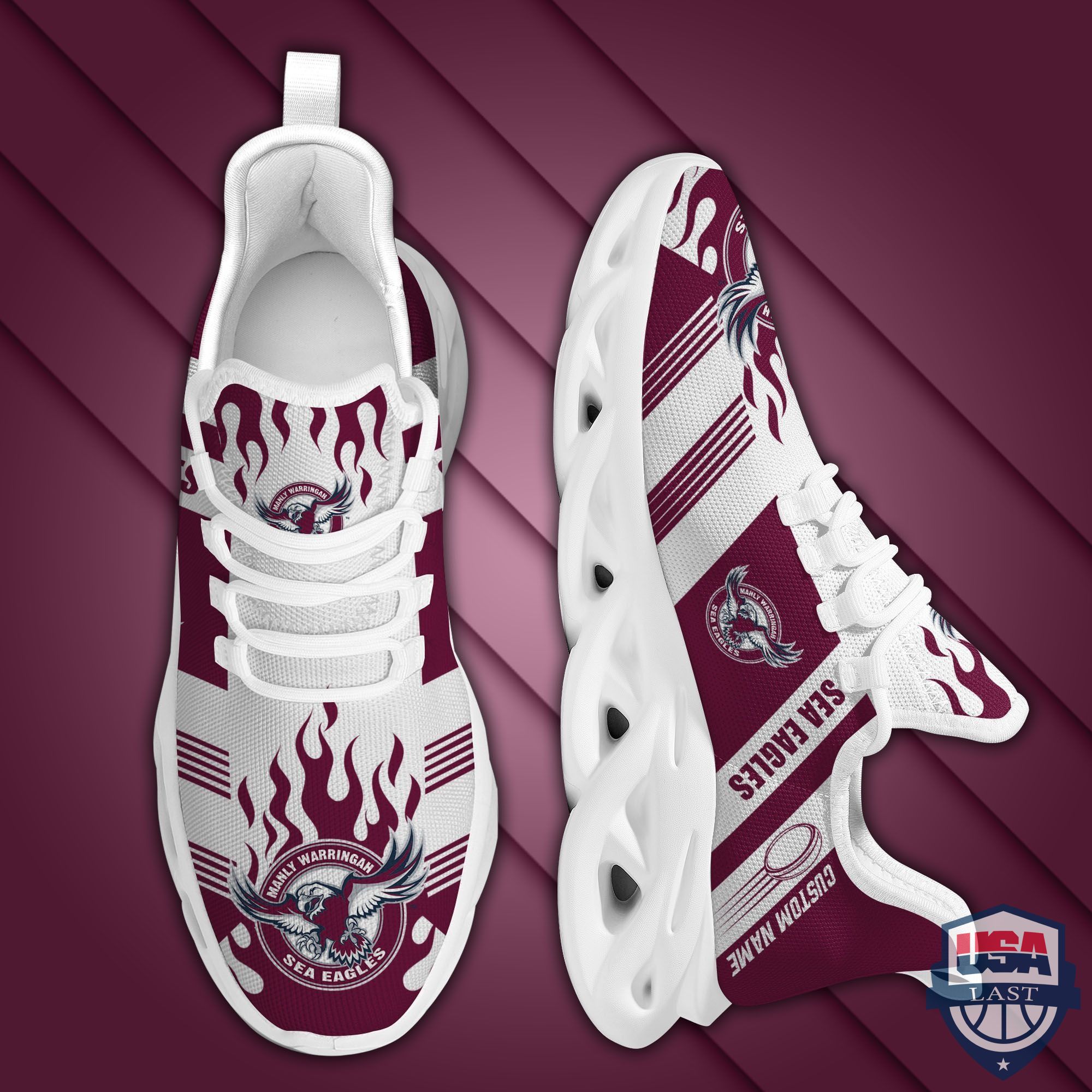 Nrl Manly Warringah Sea Eagles Custom Name Max Soul Shoes Nrl Manly Warringah Sea Eagles Custom Name Max Soul Shoes