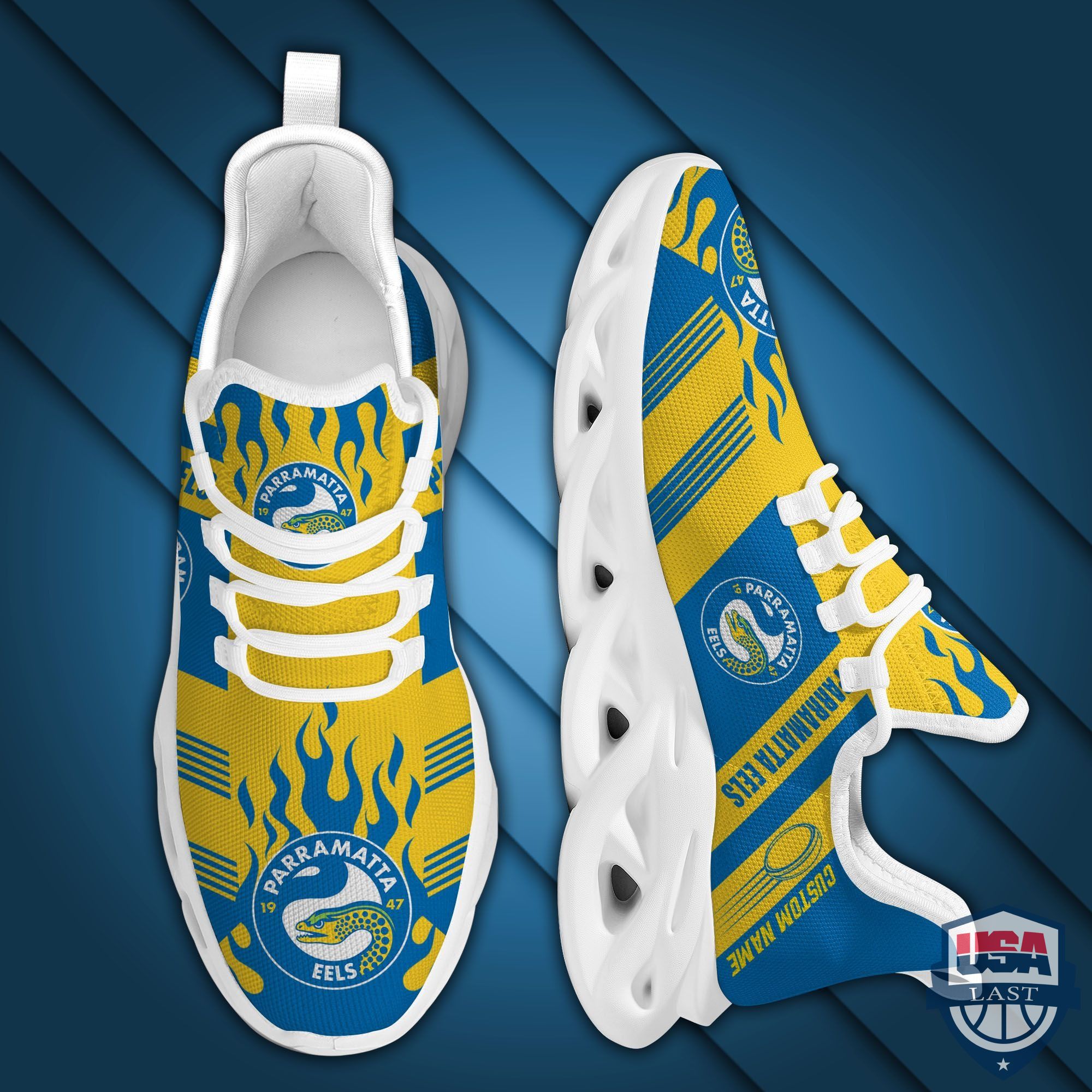Nrl Parramatta Eels Custom Name Max Soul Shoes Nrl Parramatta Eels Custom Name Max Soul Shoes