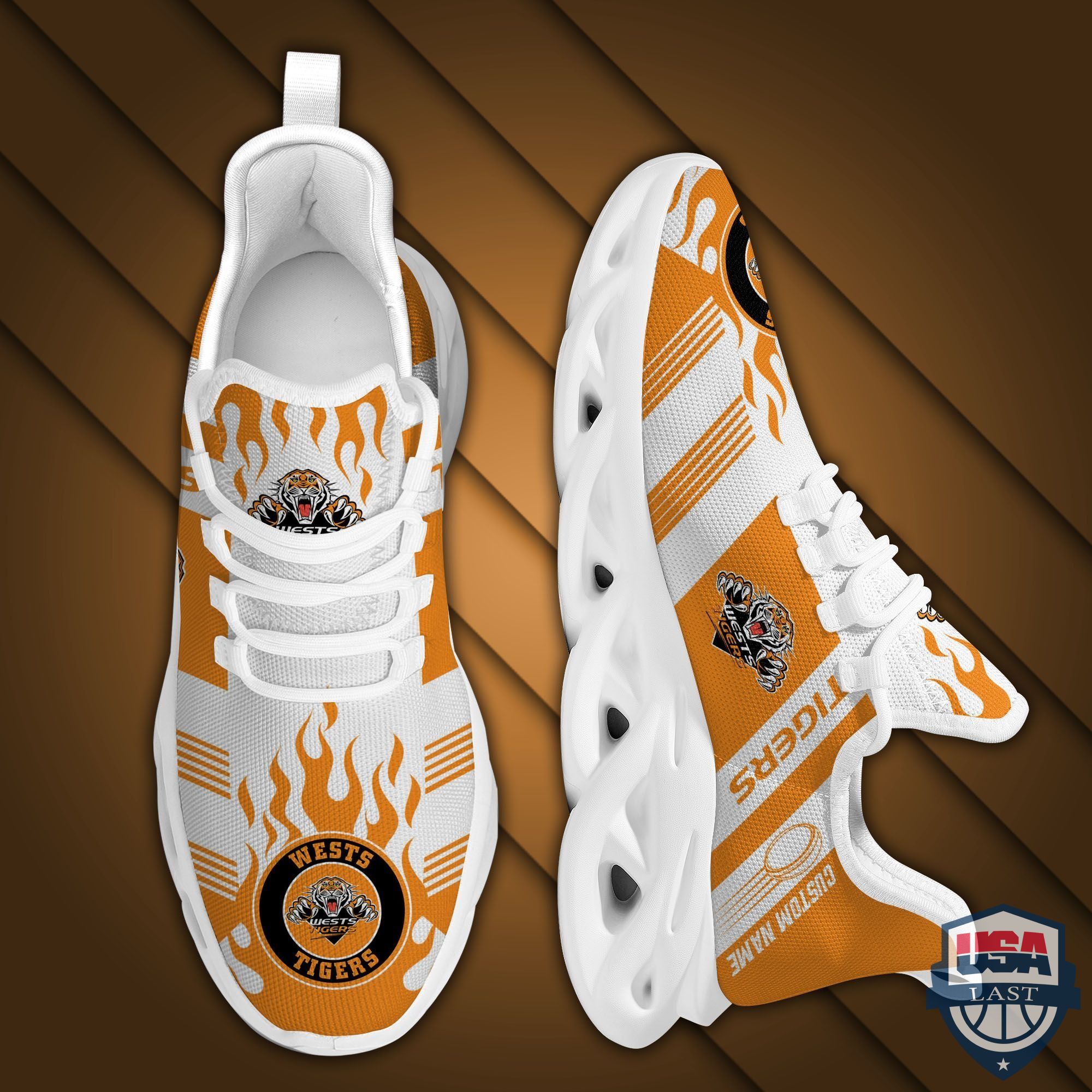 Nrl Wests Tigers Custom Name Max Soul Shoes Nrl Wests Tigers Custom Name Max Soul Shoes