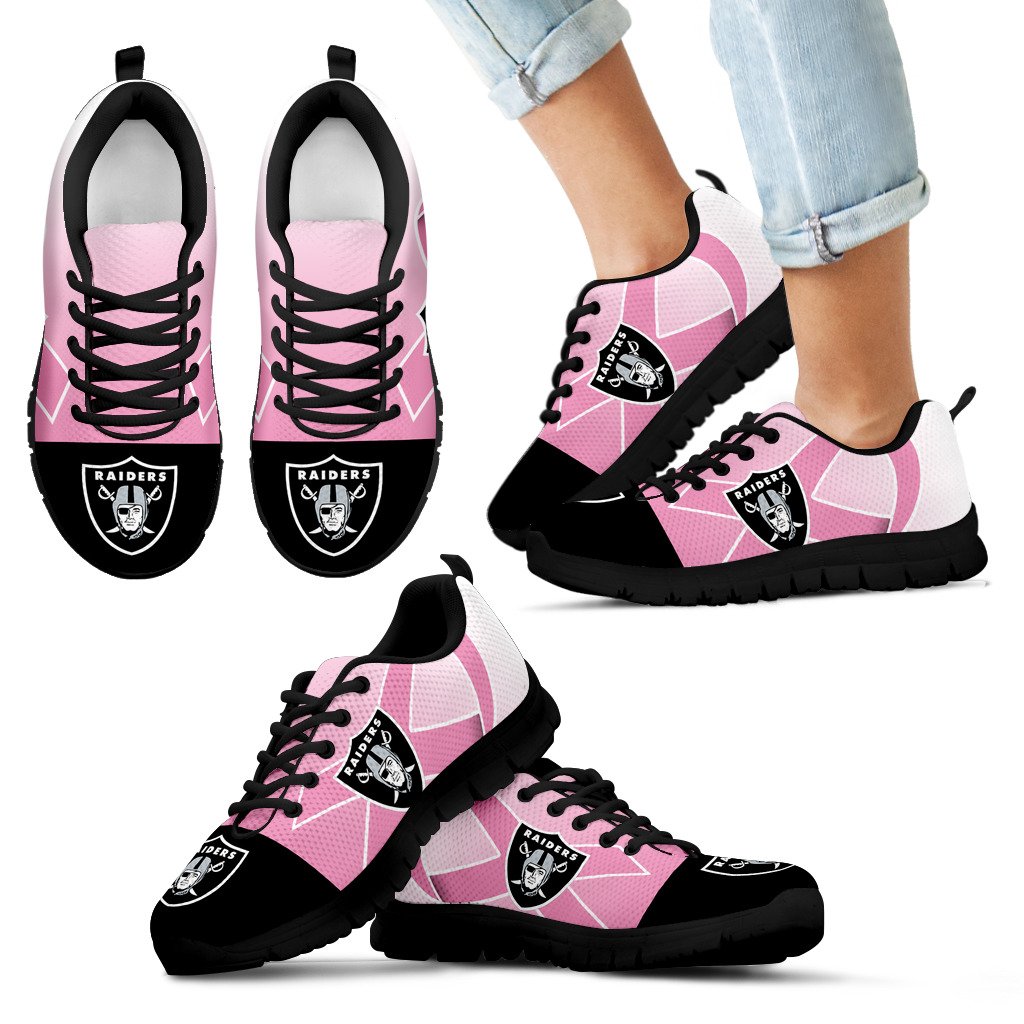 Oakland Raiders Cancer Pink Ribbon Sneakers Oakland Raiders Cancer Pink Ribbon Sneakers