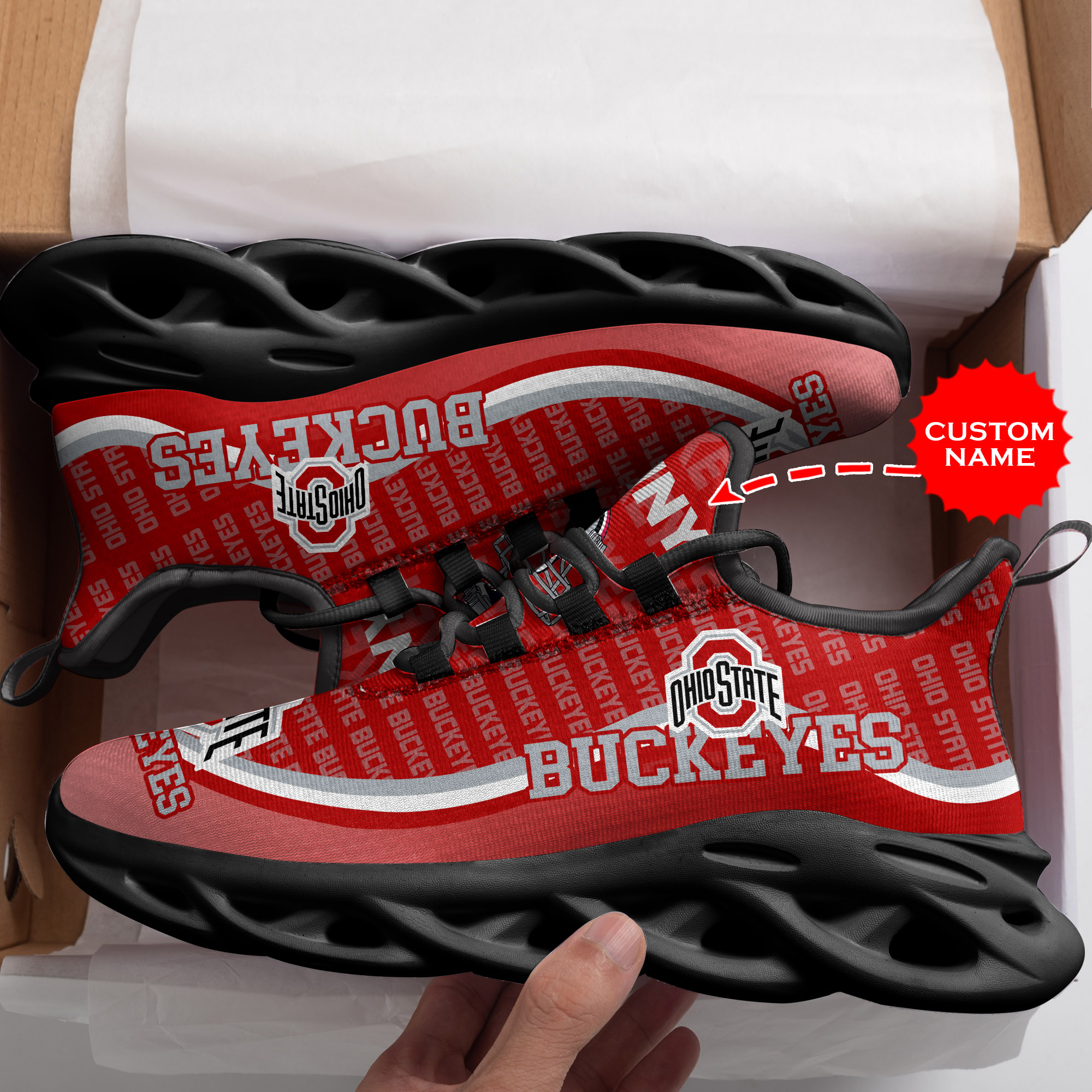 Ohio State Buckeyes Custom Name Max Soul Shoes Ohio State Buckeyes Custom Name Max Soul Shoes