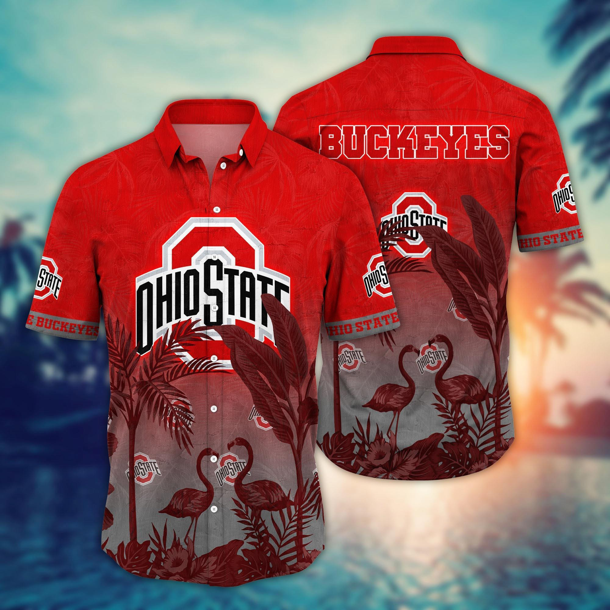 Ohio State Buckeyes Flamingo Hawaiian Shirt Ohio State Buckeyes Flamingo Hawaiian Shirt