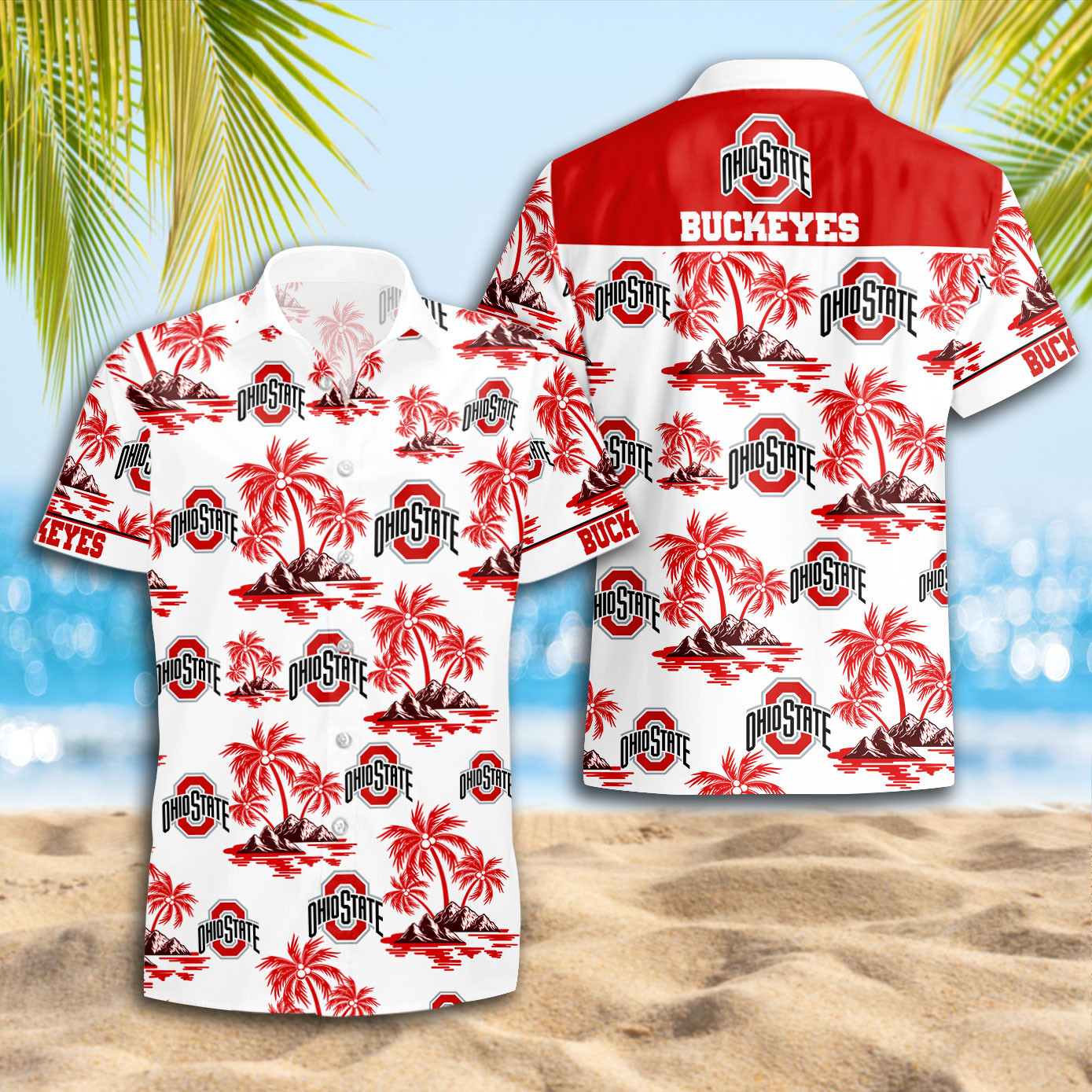 Ohio State Buckeyes Tropical Coconut Island Hawaiian Shirt Ohio State Buckeyes Tropical Coconut Island Hawaiian Shirt