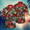 Ohio State Buckeyes Tropical Flowers Tiki Aloha Hawaiian Shirt