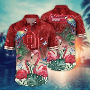 Oklahoma Sooners Flamingo Couple Hawaiian Shirt