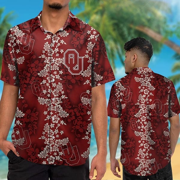 Oklahoma Sooners Mini Blossom Hawaiian Shirt Oklahoma Sooners Mini Blossom Hawaiian Shirt