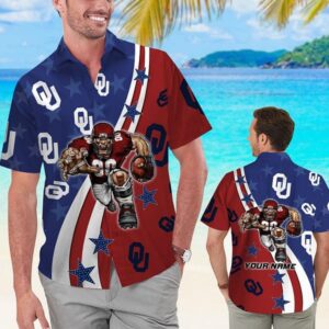 Oklahoma Sooners Personalized Name Hawaiian Shirt