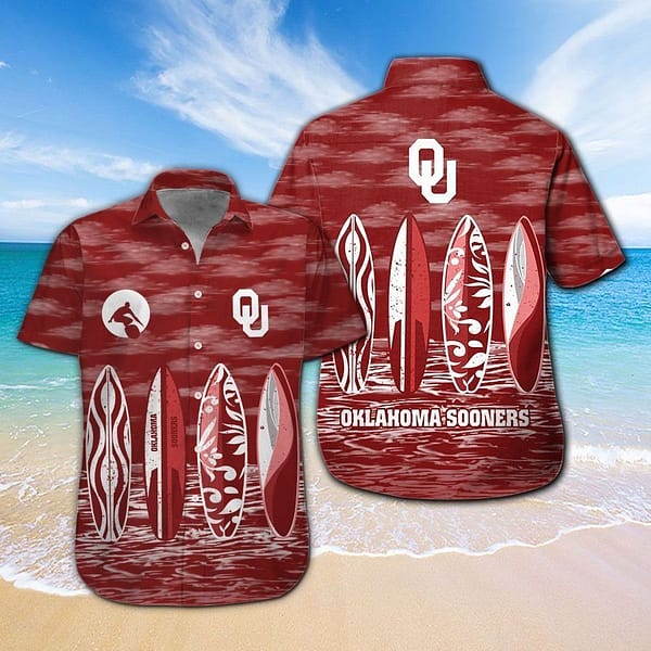 Oklahoma Sooners Surfboard Hawaiian Shirt Oklahoma Sooners Surfboard Hawaiian Shirt
