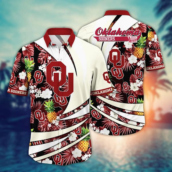 Oklahoma Sooners Tropical Pineapple Hawaiian Shirt Oklahoma Sooners Tropical Pineapple Hawaiian Shirt