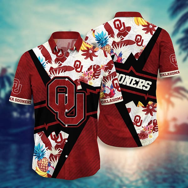 Oklahoma Sooners Tropical Pineapple Hawaiian Shirt Oklahoma Sooners Tropical Pineapple Hawaiian Shirt