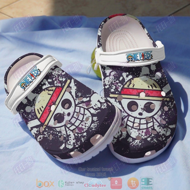 One Piece Monkey D Luffy Icons White-Purple Anime Crocband Crocs Clog Shoes One Piece Monkey D Luffy Icons White-Purple Anime Crocband Crocs Clog Shoes