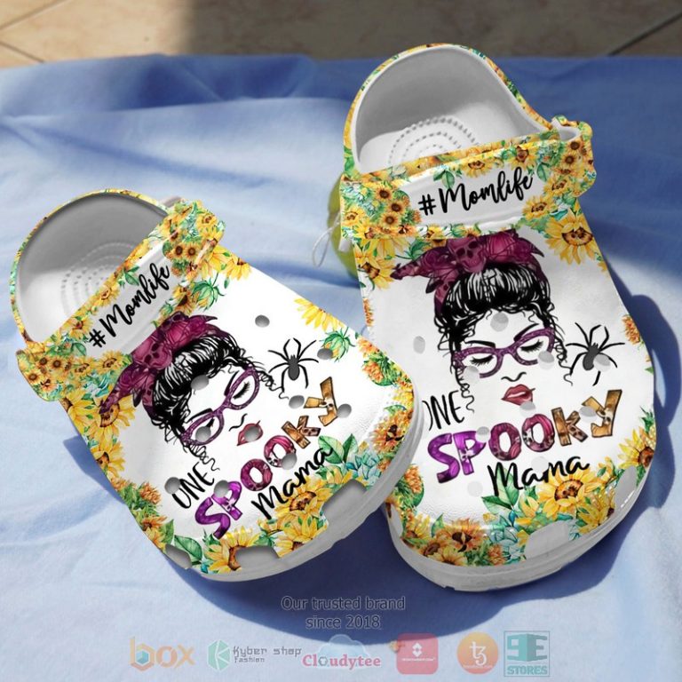 One-Spooky-Mama-Sunflower-Momlife-Crocs-Crocband-Shoes-1