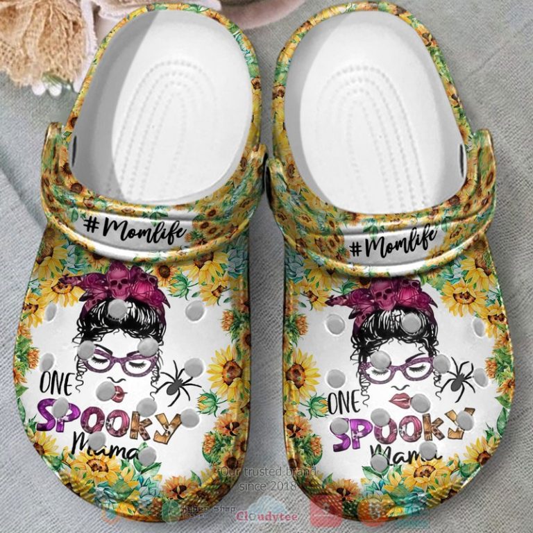 One-Spooky-Mama-Sunflower-Momlife-Crocs-Crocband-Shoes-2