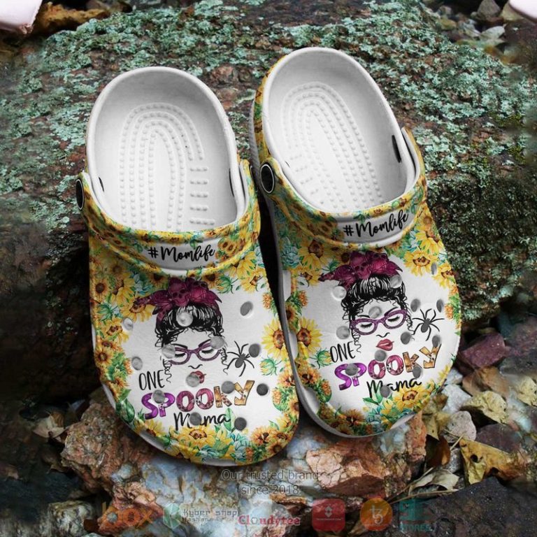 One-Spooky-Mama-Sunflower-Momlife-Crocs-Crocband-Shoes-3