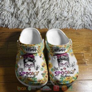 One Spooky Mama Sunflower Momlife Crocs Crocband Shoes