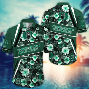 Oregon Ducks Tropical Floral Aloha Hawaiian Shirt