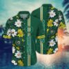 Oregon Ducks White Flowered Aloha Hawaiian Shirt