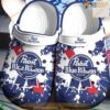 Pabst Blue Ribbon Logo Paint Crocs Clog Shoes