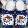 Pabst Blue Ribbon Navy Drinking Crocband Clog Shoes