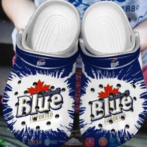 Pabst Blue Ribbon Navy Drinking Crocband Clog Shoes