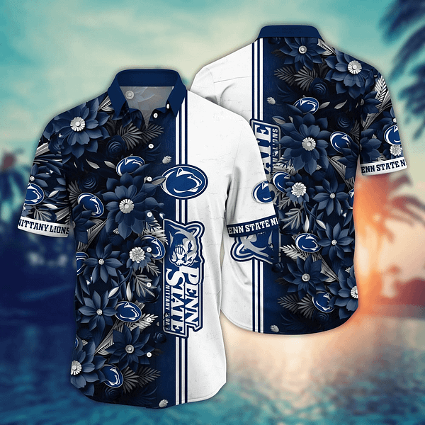 Penn State Nittany Lions Blossom Hawaiian Shirt Penn State Nittany Lions Blossom Hawaiian Shirt