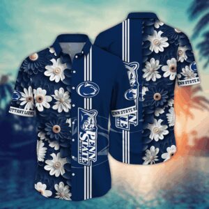 Penn State Nittany Lions Brightly Colored Hawaiian Flower Shirt