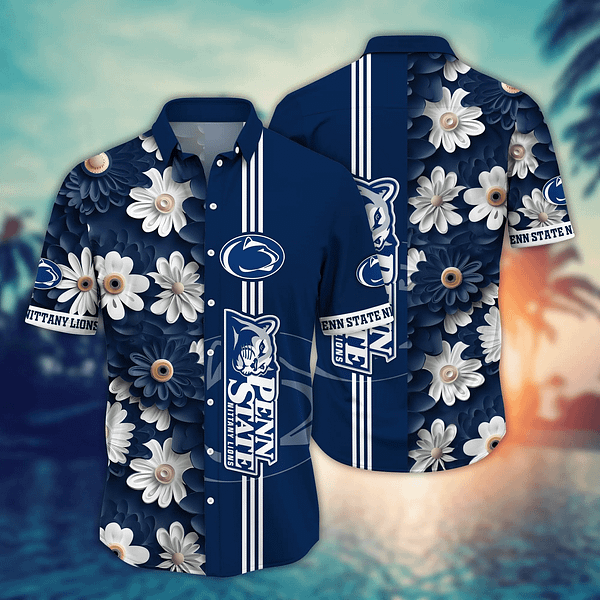 Penn State Nittany Lions Brightly Colored Hawaiian Flower Shirt Penn State Nittany Lions Brightly Colored Hawaiian Flower Shirt