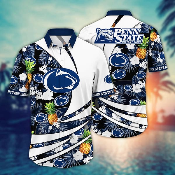 Penn State Nittany Lions Tropical Leaf Pineapple Fruit Hawaiian Shirt Penn State Nittany Lions Tropical Leaf Pineapple Fruit Hawaiian Shirt