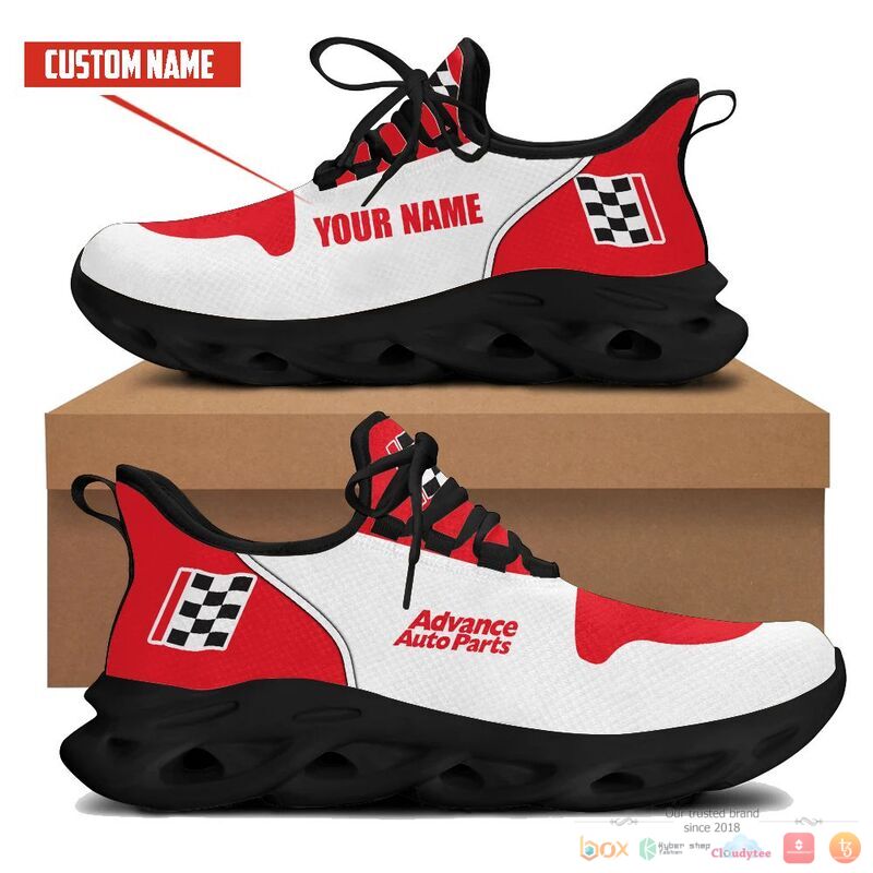 Personalized Advance Auto Parts White Clunky Max Soul Shoes Personalized Advance Auto Parts White Clunky Max Soul Shoes