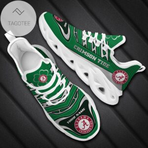 Personalized Alabama Crimson Tide Ncaa Saint Patrick S Day Shamrock Custom Name Clunky Max Soul Shoes Sneakers For Mens Womens