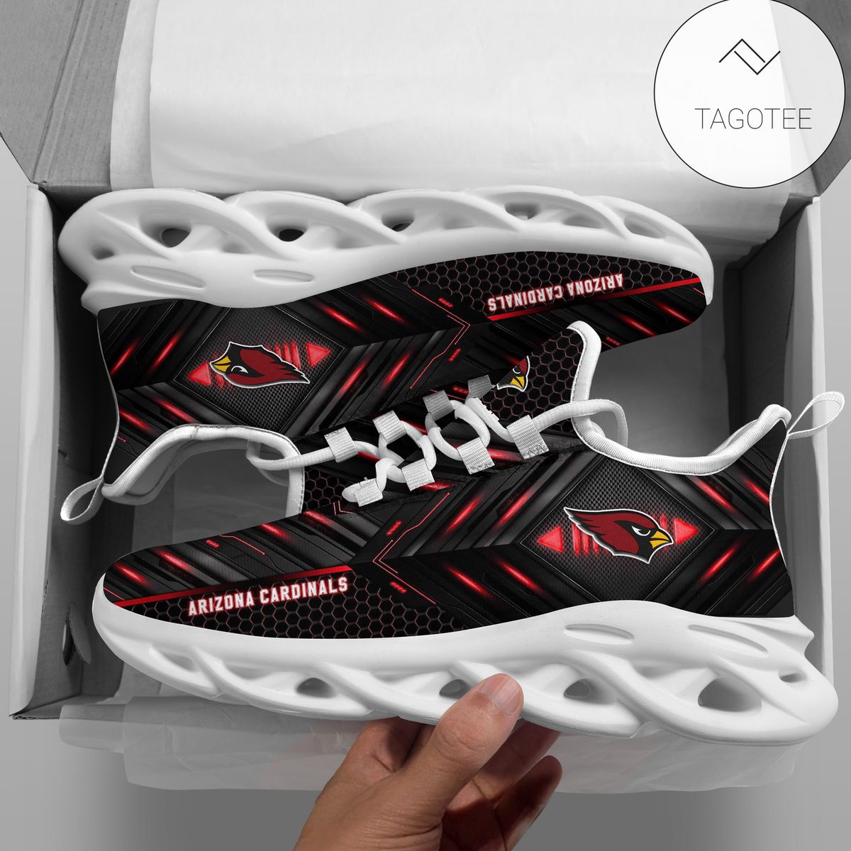 Personalized Arizona Cardinals Football Team Clunky Sneakers Max Soul Shoes Personalized Arizona Cardinals Football Team Clunky Sneakers Max Soul Shoes
