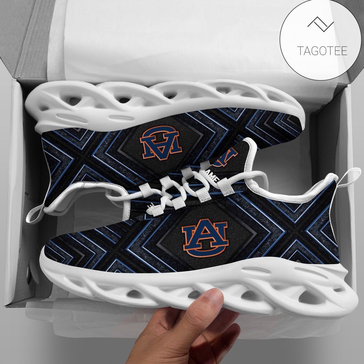 Personalized Auburn Tigers Clunky Sneakers Max Soul Shoes Personalized Auburn Tigers Clunky Sneakers Max Soul Shoes