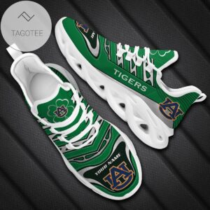 Personalized Auburn Tigers Ncaa Saint Patrick S Day Shamrock Custom Name Clunky Max Soul Shoes Sneakers For Mens Womens