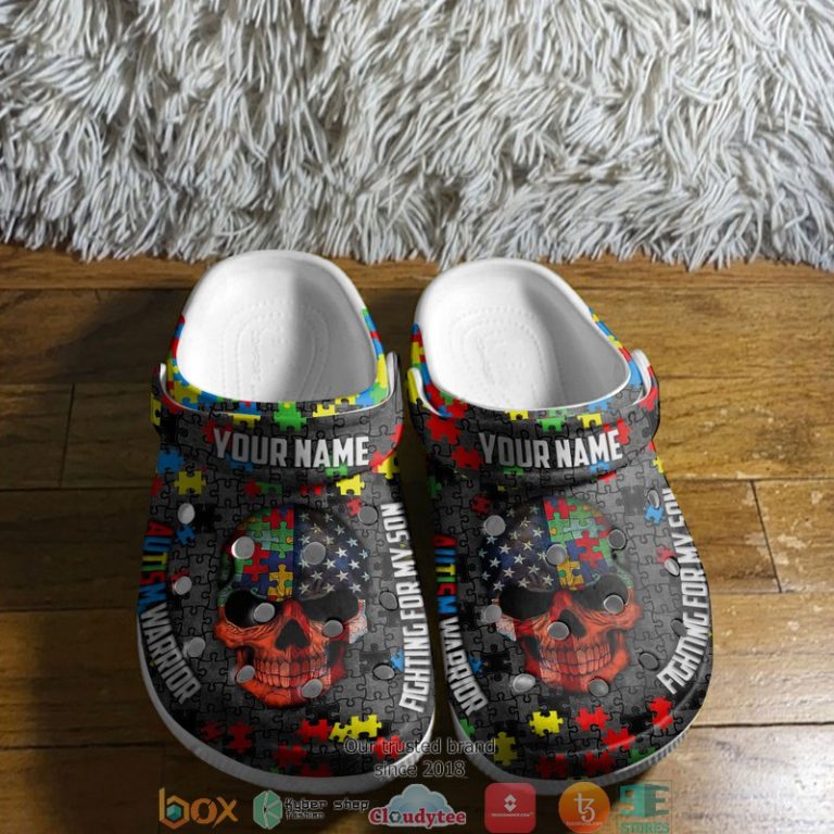Personalized-Autism-Warrior-Fighting-For-My-Son-Crocband-Shoes-2