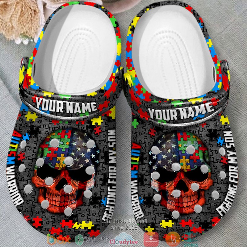 Personalized Autism Warrior Fighting For My Son Crocband Shoes Personalized Autism Warrior Fighting For My Son Crocband Shoes